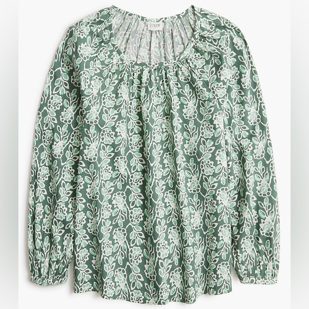 j. crew factory • printed scoopneck floral blouse